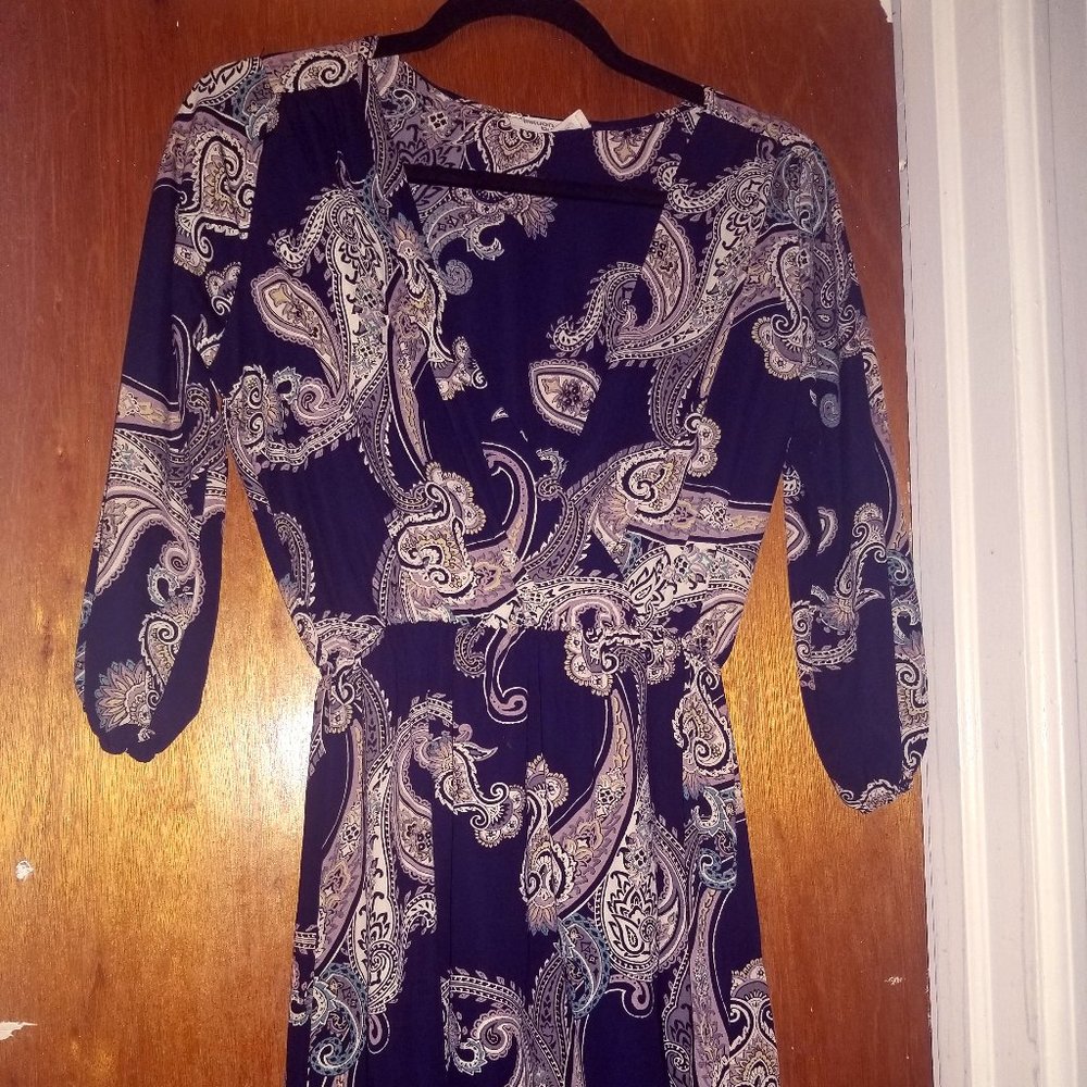 Midi wrap paisley dress